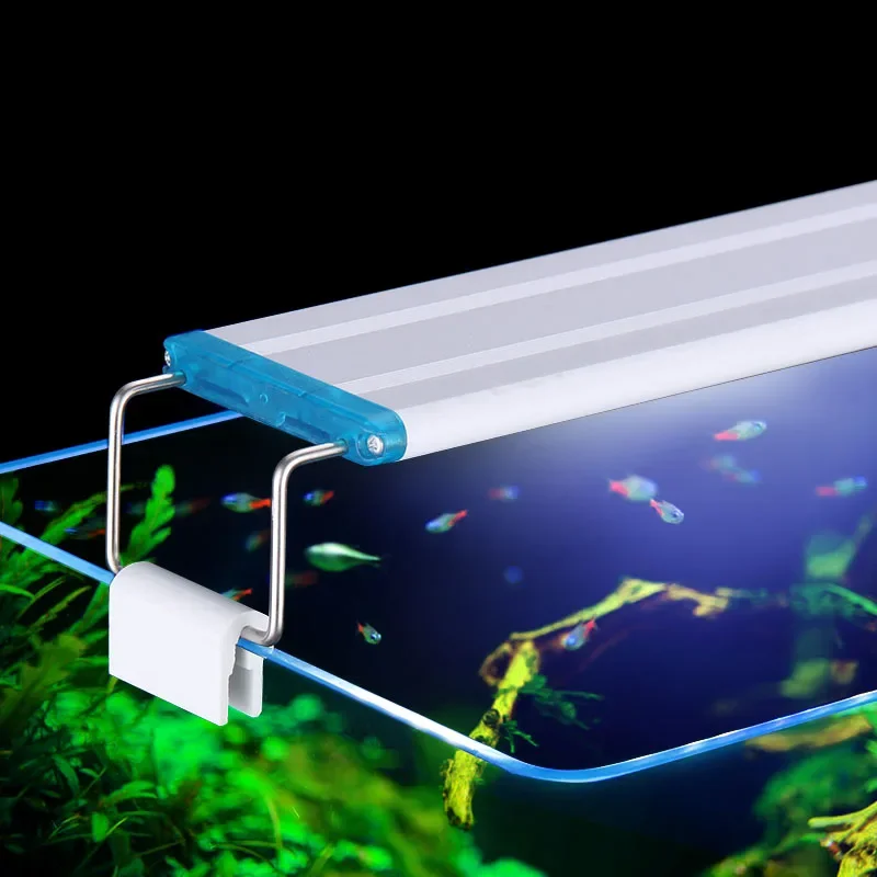 Marine Aquarium Lamp - 18-75 センチメートルスーパースリム LED 水族館照明水生植物ライト拡張可能な防水クリップオンランプ水槽 90-260V