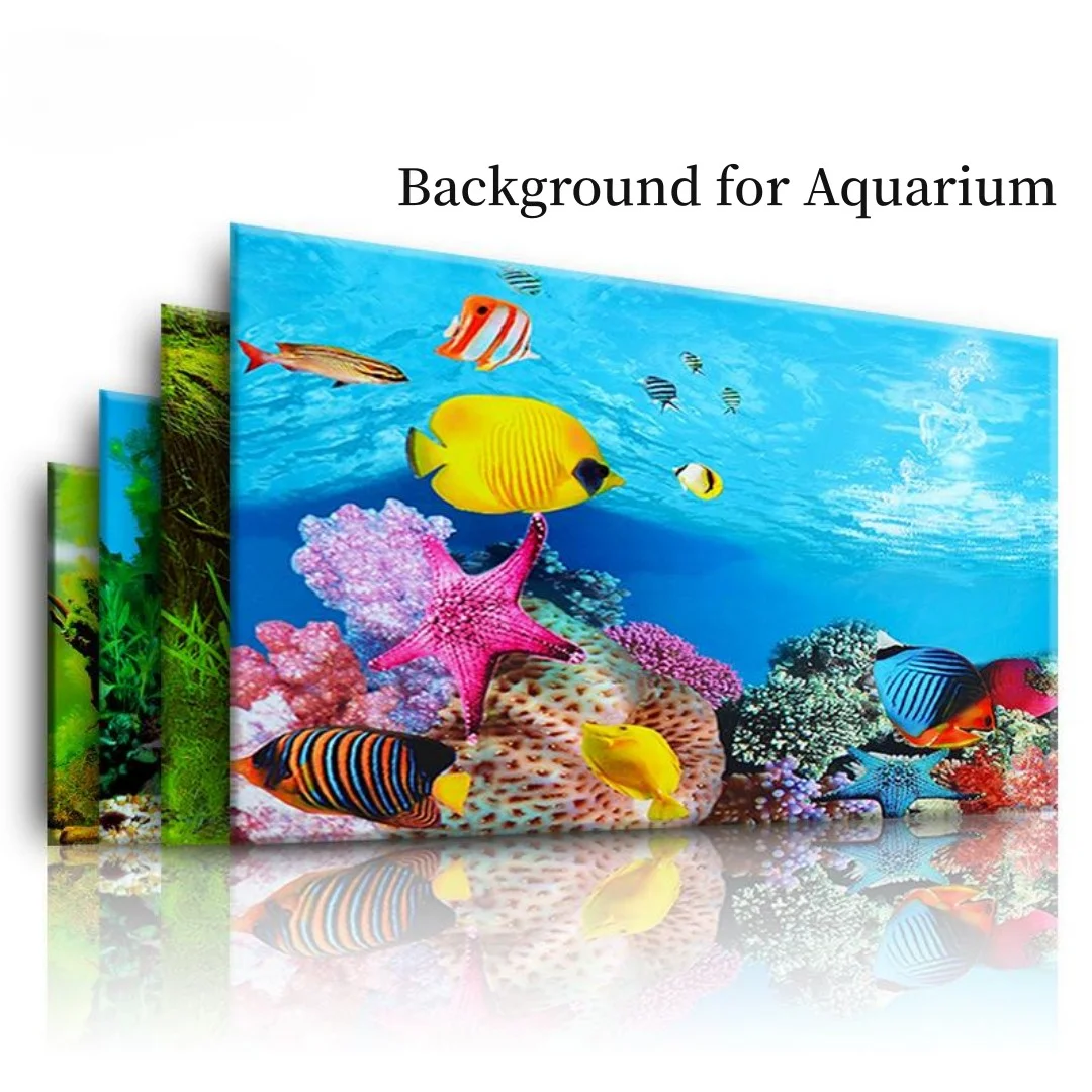 Marine Aquarium Hobby - 3D水族館の背景ステッカー,水槽の装飾,海洋植物,両面風景,装飾アクセサリー