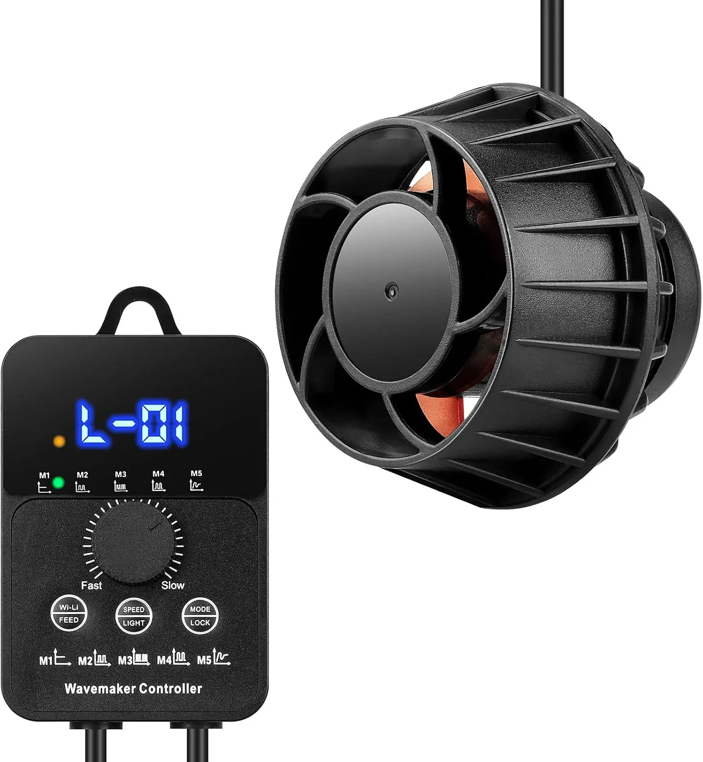 Powerhead Wave Maker - 3400GPH水槽用ウェーブメーカー、DC24V電源ヘッド、マグネット式取り付け、100～200ガロン水槽用コントローラー付きウェーブメーカー