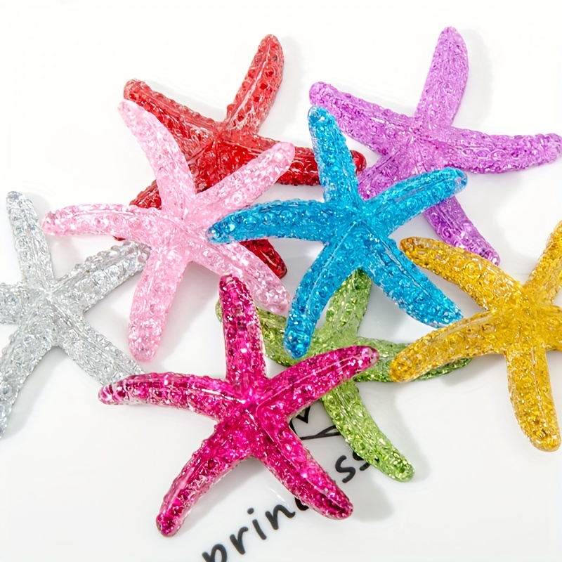 Marine Aquarium Hobby - 10個入り 1.57インチ レジン製ヒトデ、ミニオーナメント、家の装飾、部屋、パーティー、水槽、DIYジュエリー作り用アクセサリー