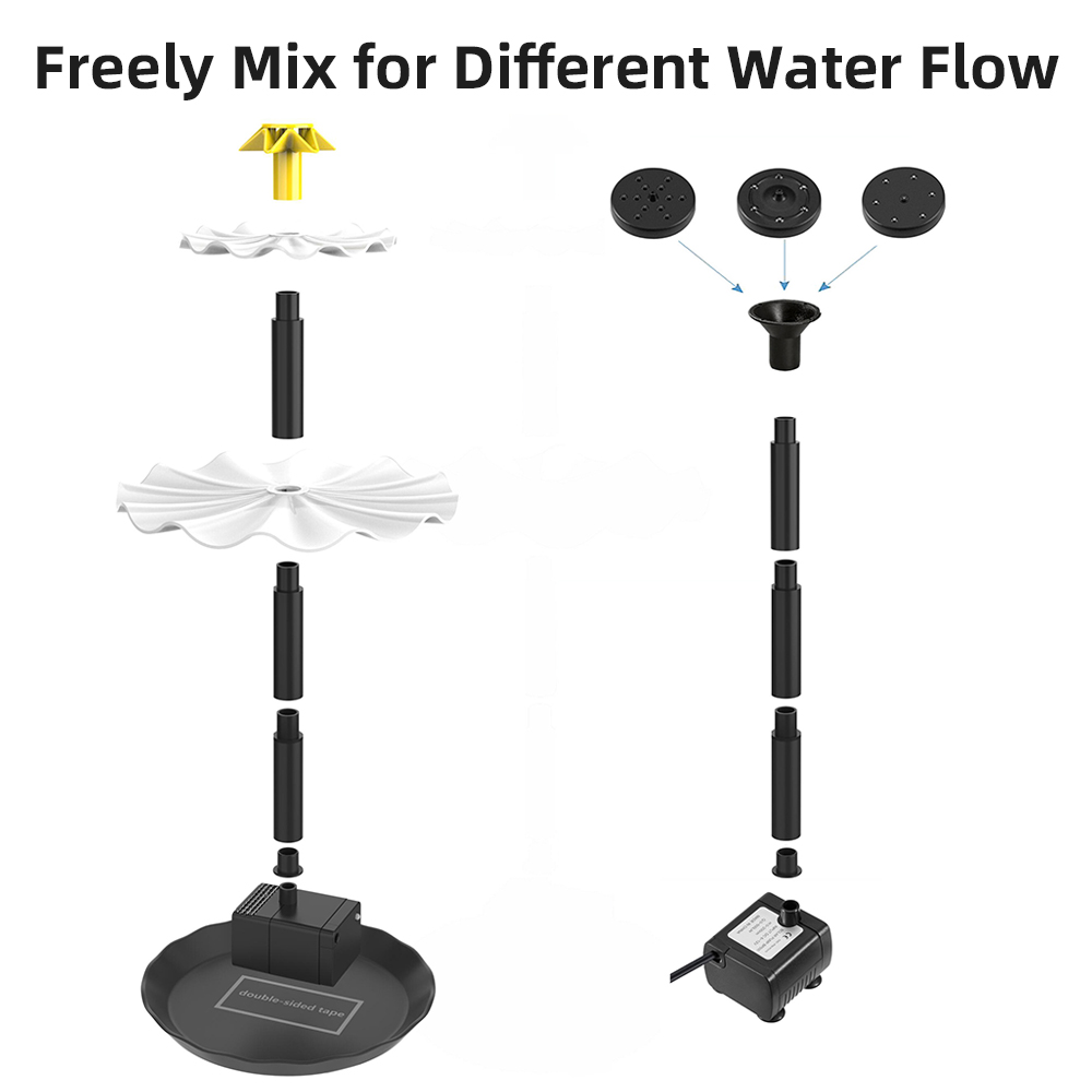 バードバス用のソーラーパワー水噴水ポンプ、庭、池、プール、水 - Marine Aquarium Lamp のレビューと価格