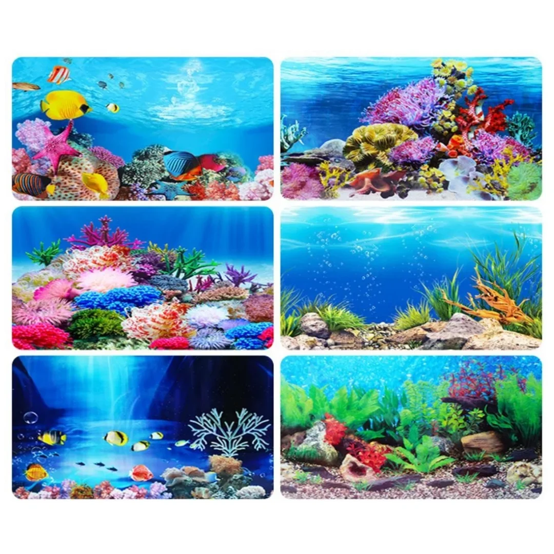 3D水族館の背景ステッカー,水槽の装飾,海洋植物,両面風景, - Marine Aquarium Hobby のレビューと価格