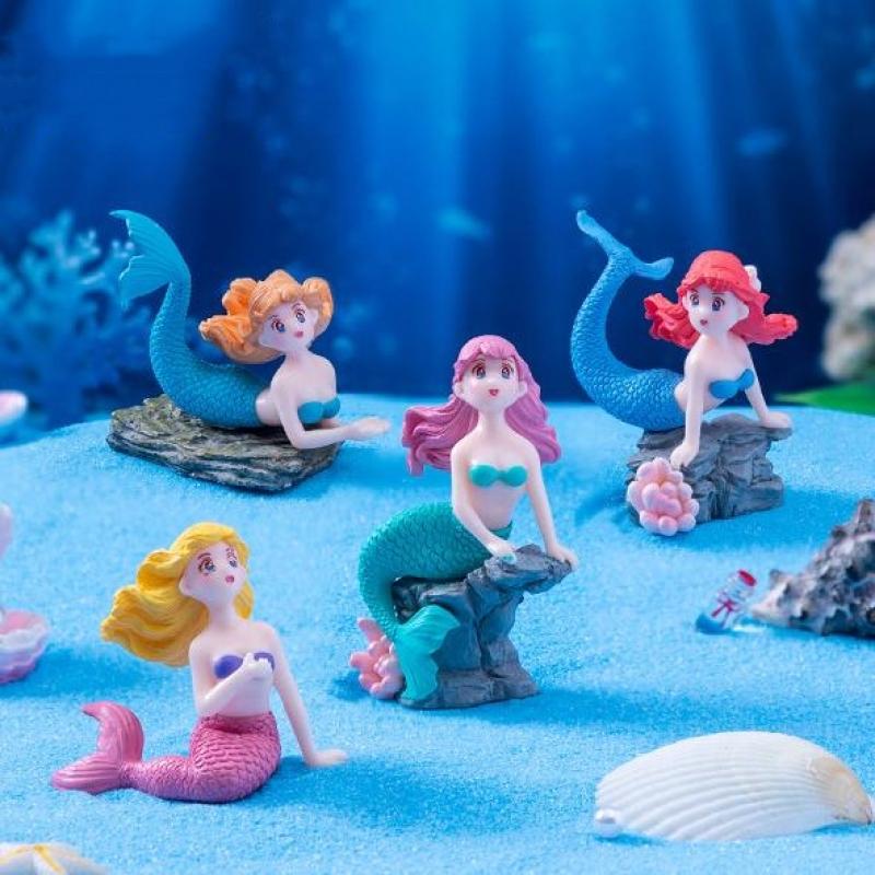 4 個のプラスチック水槽リトルマーメイドオーナメントミニチュ - Marine Aquarium Hobby のレビューと価格