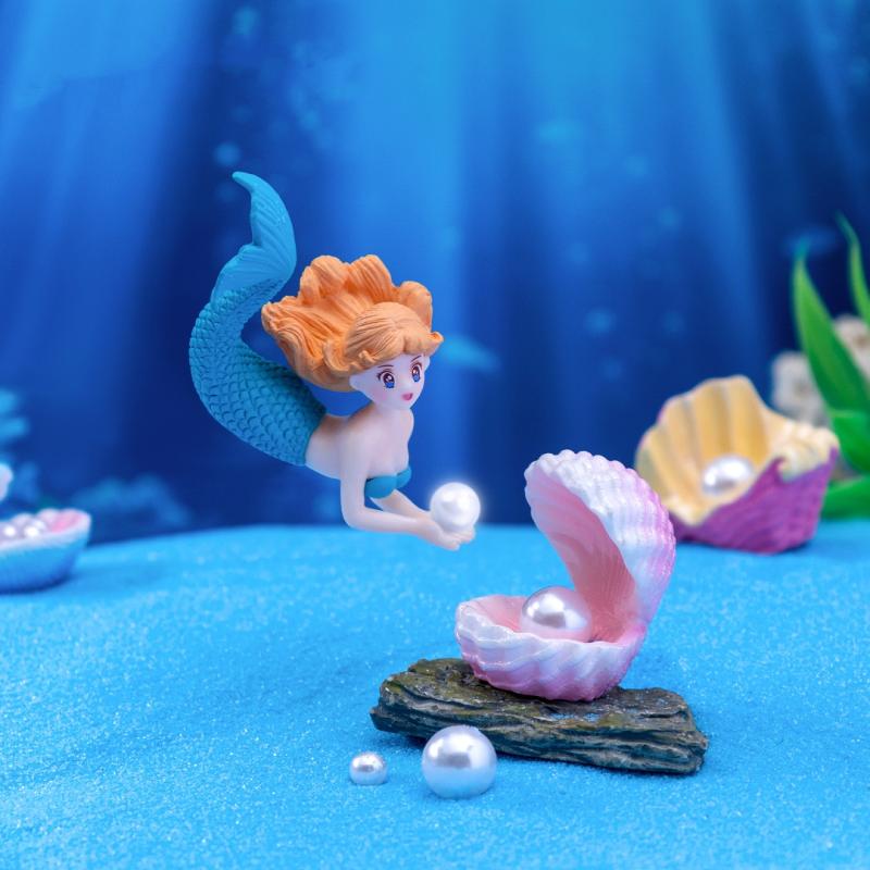 4 個のプラスチック水槽リトルマーメイドオーナメントミニチュ - Marine Aquarium Hobby のレビューと価格
