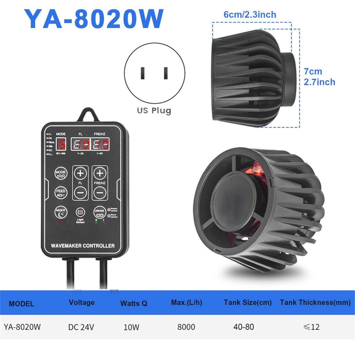 新しい魚磁気水族館ウェーブメーカーパワーヘッドデジタルLED - Powerhead Wave Maker のレビューと価格