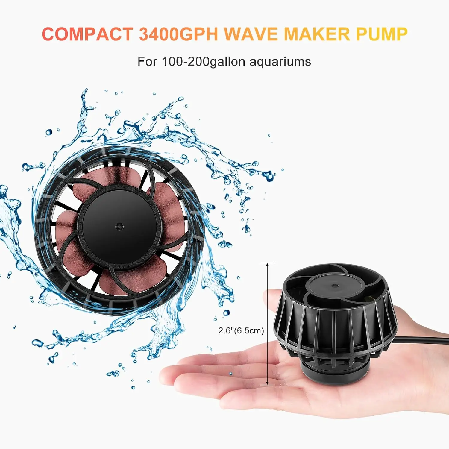 3400GPH水槽用ウェーブメーカー、DC24V電源ヘッド、 - Powerhead Wave Maker のレビューと価格