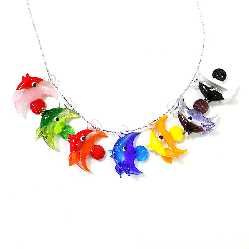 2ピース入りミニチュアの海洋动物の小像ペンダントかわいいガラ - Aquarium Marine Fishes のレビューと価格